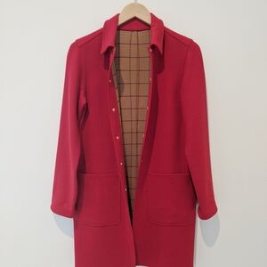 Vintage handmade red wool jacket.